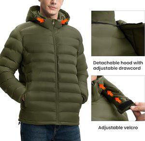 Chaqueta acolchada de invierno personalizada OEM, venta al por mayor de prendas de vestir exteriores ligeras con aislamiento impermeable para hombres, moda de calle 2025 - Product Image 5