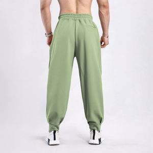 Pantalons pour hommes lavés, de haute qualité, élastiques, pantalons de fitness, pantalons de sport amples, pantalons de survêtement à revers, pantalons de course, de gym, d'exercice, de jogging - Product Image 4