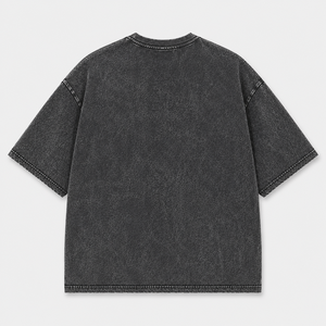 T-shirt homme à manches courtes coupe classique en jersey tricoté polyester/coton lavé, col rond, couleur unie, anti-boulochage, style streetwear - Product Image 3