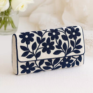 กระเป๋าคลัทช์ลูกปัดแก้วลายดอกไม้เขตร้อนรับรองโดย MS Handicraft รูปทรงและสีสันปรับแต่งได้ กระเป๋าสะพายข้างแบบโซ่สไตล์เม็กซิกันสำหรับงานเทศกาล - Product Image 1