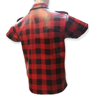 Chemises à col décontractées en cuir faites à la main, imprimées par sublimation, à manches courtes, pour hommes