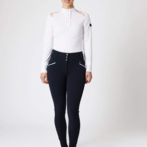 Personalizable al por mayor Mujeres Riding Show Camisas Capa base Top Ropa ecuestre Premium Comfort and Fit Camisa de equitación - Product Image 5