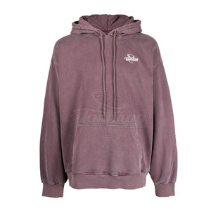 Vêtements d'hiver à capuche délavés à l'acide Vêtements de mode en polyester/coton Veste à capuche de couleur unie - Product Image 1