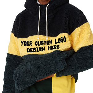 Sweat-shirt à capuche pour homme en coton épais et chaud d'hiver, respirant, écologique, surdimensionné, avec poche sherpa, personnalisable en gros - Product Image 5