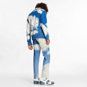 Fabricant de pulls personnalisés pour hommes Chandails jacquard en tricot épais Pull en laine colorblock pour homme - Product Image 2