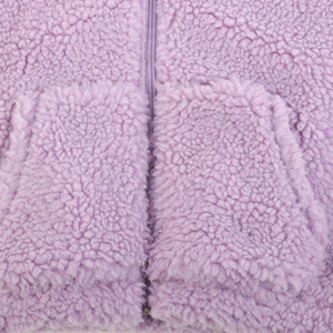 Personalizado invierno cálido al aire libre de color sólido abrigo de lana Polar personalizado al aire libre cremallera completa mujeres corto Sherpa chaqueta de lana - Product Image 4