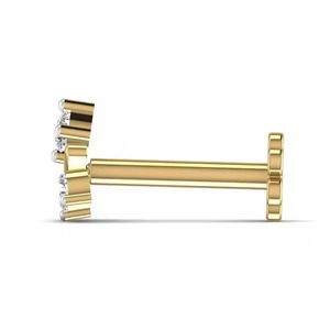 Women's Designer 14KT Yellow Gold Body Jewelry New Fancy 0.030CT Real Diamond <b>Nose</b> Pin Rose Gold for Weddings Engagements Pearl - Product Image 4