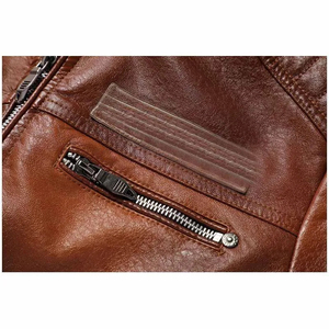 Chaqueta de cuero vacuno de tacto suave, nueva llegada, de alta calidad, a la moda, personalizada para hombre, estilo motero, corte ajustado. - Product Image 6
