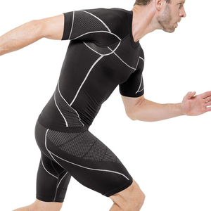 Ropa de compresión personalizada para hombre, ropa deportiva para gimnasio, camisetas de compresión de manga corta para hombre con pantalones cortos, conjuntos de fitness para gimnasio, logotipo personalizado OEM - Product Image 4