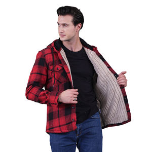 Invierno cálido felpa manga larga camisa a cuadros casual solapa PANA empalme camisa hombres flamel hecho en Turquía - Product Image 2
