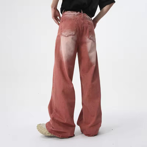 Jean baggy de qualité professionnelle pour homme, en denim de coton épais, coupe décontractée à jambe large, style streetwear urbain - Product Image 2