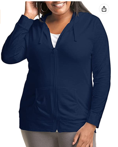 Plus Size SlubCotton Full-Zip Lightweight Womens Hoodie Crop Top Hoodies Coat Factory DHL Ropa de Bangladesh - Product Image 3