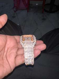 Reloj de Lujo para Hombre con Cristales de Moissanita, Diamantes Brillantes, Caja Rectangular de Acero Inoxidable, Movimiento Mecánico ETA, Correa de Acero Inoxidable - Product Image 3