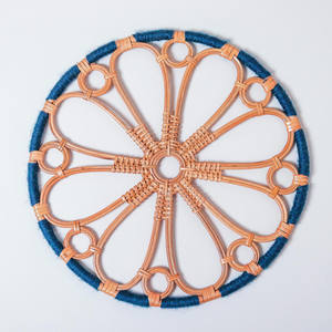 Colorful rattan <b>placemat</b> artisanal handmade <b>dining</b> mat decorative boho <b>table</b> charger plate eco friendly durable <b>table</b> accessory - Product Image 3