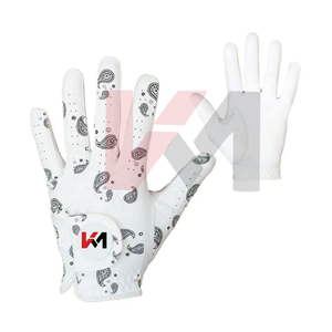 Patch en caoutchouc à impression personnalisée professionnelle Logo Couleur personnalisée Cabretta Gants de golf en cuir pour gaucher - Product Image 3