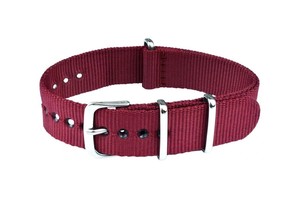 Unisex 20mm Sport Waterproof Elastic Breathable Nylon Adjustable Soft Smart <b>Watch</b> Bands N029 Burgundy 18-22" Stainless Steel - Product Image 3
