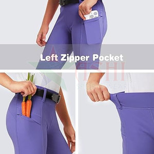 Leggings d'équitation pour enfants et femmes, coupe régulière, taille mi-haute, en spandex/polyester, imperméables, coupe-vent, couleur personnalisable - Product Image 3