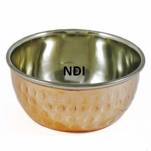 Uso de catering en casa Diseño moderno Estilo moderno Acabado antiguo Fruta Metal Tazón profundo Ensalada de frutas Servir o mezclar Tazón - Product Image 4