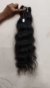 100% Tejido de cabello indio sin procesar. Extensión de cabello humano indio de doble trama de la máquina de templo indio con cutícula DE LA India - Product Image 4