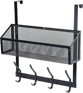 Ganchos para colgar sobre la puerta, colgador de toallas de montaje en pared, toallero para colgar, colgador de toallas para dormitorio, cocina con 2 capas, negro - Product Image 1