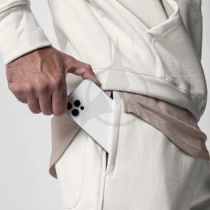 Nuevo tipo de conjunto sin forro para hombre, sudaderas con capucha de gran tamaño, cómodas sudaderas de algodón 100%, bolsillo con logotipo bordado personalizado para invierno - Product Image 2