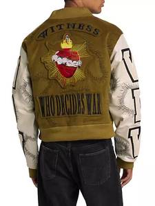 OEM personalizado de alta calidad ligero invierno Letterman chaqueta de bombardero para los hombres Premium lienzo Hip Hop hombres de lana Lettermen al aire libre - Product Image 6