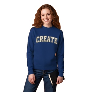 Sweat-shirt décontracté pour femme, personnalisé, à col montant, en polaire polyester/coton, brodé, pour l'hiver, de haute qualité, séchage rapide - Product Image 1