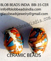 ลูกปัดเซรามิกเพ้นท์มือลูกปัดเซรามิกสีสันสดใสทนทานเหมาะสำหรับเครื่องประดับและงานฝีมือในบ้านลูกปัดเซรามิกใช้จากอินเดีย - Product Image 4