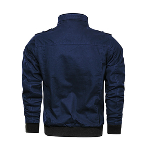 Veste en toile durable personnalisée grande taille pour hommes avec fermeture éclair veste coupe-vent idéale pour hommes pour les activités extérieures de l'automne - Product Image 2