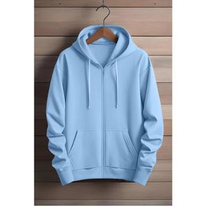 Sudadera con cremallera para hombre de calidad de exportación con capucha Mezcla de algodón suave con bolsillos canguro para comodidad diaria disponible al mejor precio - Product Image 1