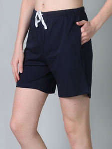 Nouvelle collection d'été élégant bermuda tricoté en coton bleu marine pour femmes respirant confortable pour des vêtements décontractés en plein air - Product Image 4