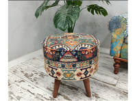 Nouveauté : Pouf carré ottoman marocain à carreaux, tissé, style bohème, pour salon, décoration intérieure, Hari Om Creations 100%