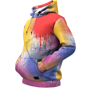 Venta al por mayor de alta calidad 100% algodón Streetwear Mens Jersey a granel Unisex Oversize con capucha Puff personalizado de impresión sudaderas con capucha - Product Image 4