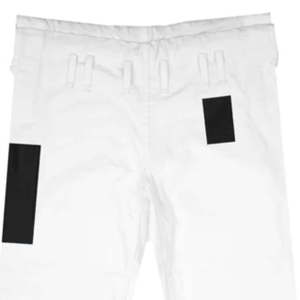 Kimono de Artes Marciales Blanco, Chaqueta de Lucha Libre con Parche de Hombro Negro en Contraste, Bordado Personalizado, Conjuntos de Top de Entrenamiento Elástico para Hombre - Product Image 5