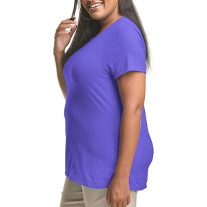 Camiseta de algodón para mujer, informal, de manga corta, básica, de verano, estilo urbano, a la moda, OEM, ODM, al por mayor - Product Image 3