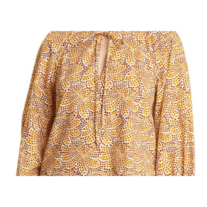 Camicetta in Chiffon con Stampa Floreale Bohémien di Rebecca Taylor, Design Astratto Fleur Marig, Colletto con Fiocco, Taglia 12 - Per Primavera/Estate - Product Image 5