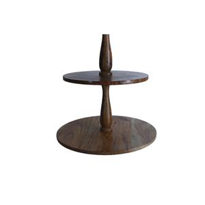 Prix le moins cher plateau à 2 niveaux rustique rond Style de ferme support à gâteau décoratif support à Dessert décor de cuisine plateau de service en bois - Product Image 6