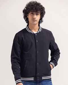 Nueva chaqueta universitaria de poliéster con logotipo personalizado a la moda para hombre, tipo de cierre, bolsillos con botones, chaqueta universitaria de bombardero de béisbol Letterman - Product Image 5