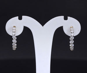 Women's 14K Gold Brilliant Cut Fancy Light Lab Grown <b>Diamond</b> Drop <b>Earrings</b> Rhodium Plated Trendy Elegant Luxury <b>Dangle</b> Jewelry - Product Image 3