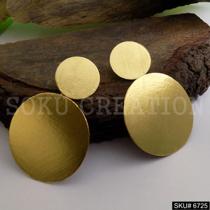 Pendientes colgantes y colgantes de diseño de declaración única chapados en oro, joyería de latón de moda SKU6725, tipo religioso cristiano - Product Image 2