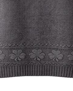 Customized Charcoal Grey Jacquard Knit Sweater Floral Textured Crew Neck Long Sleeve Winter Pullover For Women Custom Wholesale - Product Image 5