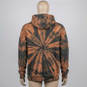 High Quality Winter Vintage Wash Fleece Tie Dye <b>Bleach</b> Effect Custom Logo Streetwear Sweatshirts 100% Cotton Acid Wash Hoodie - Product Image 4