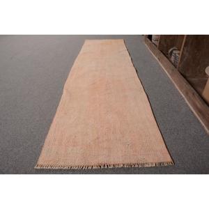 พรมปูพื้นสไตล์ตุรกีโบราณสีเบจแบบเรียบง่ายงานเย็บปะทำด้วยมือขนาด1.9 x 6.6ft ขนแกะขนเฟอร์ขนเฟอร์ทรงสี่เหลี่ยมผืนผ้าพรมสำหรับห้องยางพาราดีไซน์โถงทางเดิน - Product Image 2