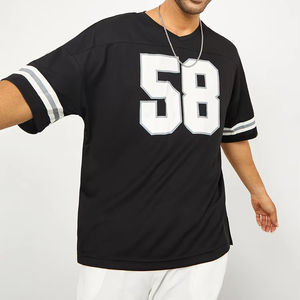 เสื้อฟุตบอลอเมริกันแขนสั้นพรีเมียม ผ้าโพลีเอสเตอร์ 100% ระบายอากาศได้ดี เหมาะสำหรับฤดูร้อน สามารถปรับแต่งได้สำหรับทีม - Product Image 1