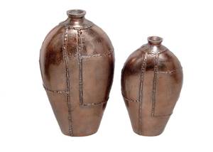 Florero de metal decorativo de color antiguo con una forma moderna bellamente elaborada y detalles Premium para detalles del hogar - Product Image 5