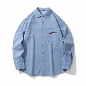 เสื้อผู้ชายผ้าฝ้าย100% คุณภาพสูงเสื้อผู้ชายไซส์พิเศษ, เสื้อแนวสตรีทเส้นด้ายย้อมสีล้วนแบบหยด - Product Image 2