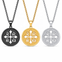 Collier avec pendentif en forme de croix orthodoxe ARNAN IC XC NIKA, en acier inoxydable, bijoux religieux chrétiens, vente en gros, cadeau de Noël
