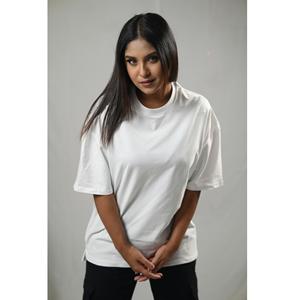 T-shirts pour femmes en polyester/coton, couleur unie, été, design personnalisé, décontracté, grande taille, élégant, noir - Product Image 6