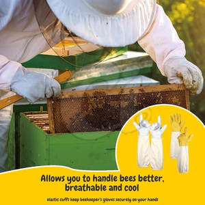 Guantes de apicultura con logotipo personalizado, guantes de apicultura de cuero de gran oferta, guantes duraderos para Apicultura - Product Image 4