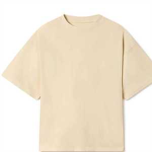 เสื้อยืด2025ทรงหลวมโอเวอร์ไซส์สำหรับผู้ชายเสื้อยืดคอกลมผ้าคอตตอนสีขาวคอเล็กไหล่ตก - Product Image 1